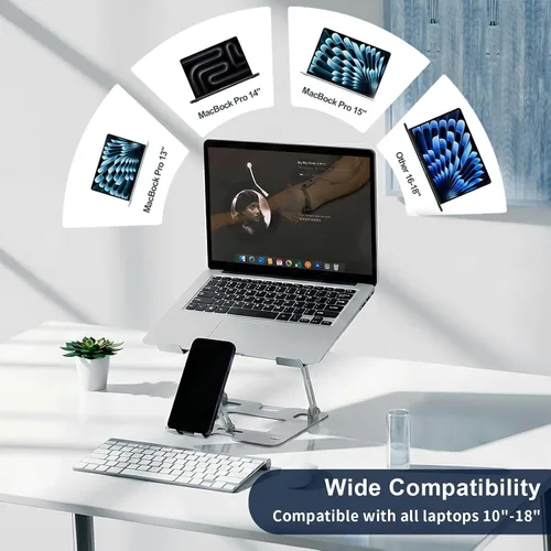 Vista 7 de Soporte ergonómico para portátil de acero de aleación