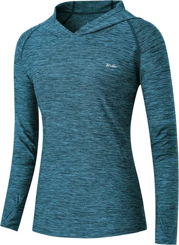 Vista 22 de Willit - Sudadera con capucha y protección solar FPU 50+ para mujer, camiseta de manga larga con FPS, ligera, para exteriores, senderismo, pesca