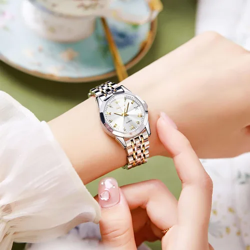 Vista 2 de OLEVS Relojes automáticos para mujer, sin batería, mecánico, de cuerda automática, reloj de pulsera pequeño de lujo, resistente al agua, Tourbillon