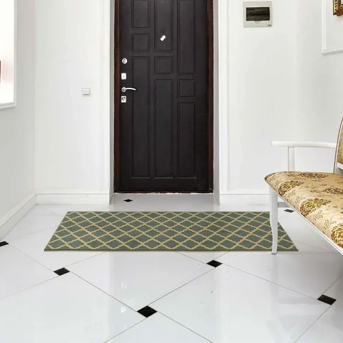 Vista 5 de Ottomanson Glamour Collection - Alfombra para cocina, baño y pasillo, antideslizante, diseño de enrejado marroquí contemporáneo