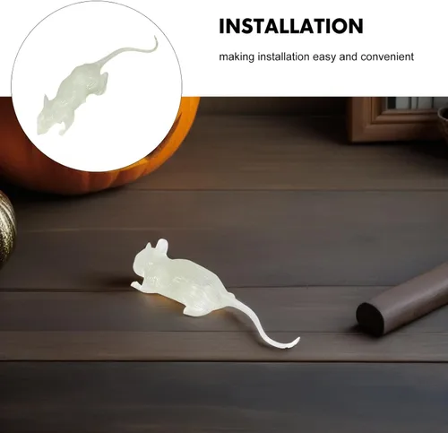 Vista 3 de 20Pcs Luminous Fake Mouse Halloween Prank Props Creepy Simulated Mice for Haunted House Party Decorations and Scary Trick Accessories