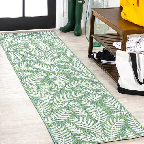 Vista 25 de Eyely BMS119A-28 Santa Monica Nevis Palm Frond - Alfombra costera para interiores y exteriores, casual, campo, floral, dormitorio, cocina, patio