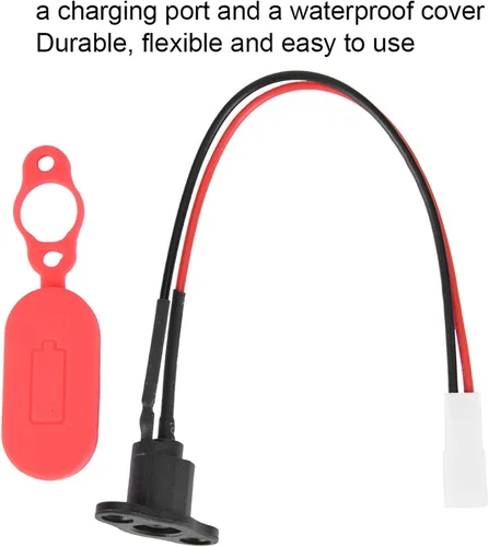 Vista 4 de w/puerto de carga resistente libre para M365, conector de cargador de batería, silicona duradera flexible para accesorio de scooter eléctrico M365