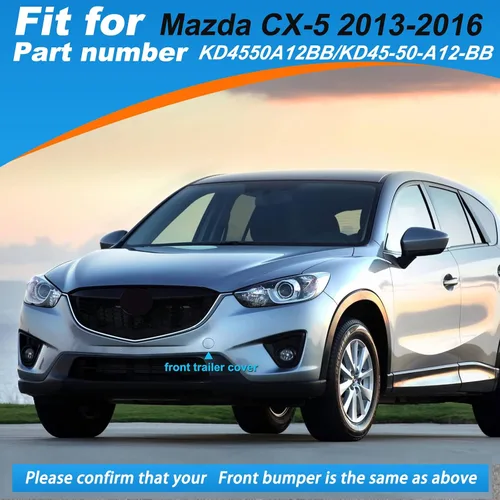 Vista 3 de Cobertura para gancho de remolque del parachoques delantero Tapa para el ojo del gancho de remolque Compatible con Mazda CX-5 2013 2014 2015 2016