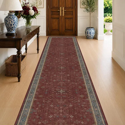 Vista 179 de Hazo Haus – Alfombra pequeña para entrada, cocina o baño, antideslizante con base de goma, resistente a las manchas y a la decoloración, diseño