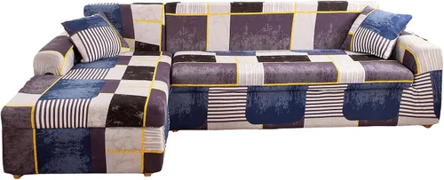 Vista 14 de MIFXIN Fundas de sofá modulares en forma de L, 2 piezas, elásticas tipo L, para sofá o sillón, protector de muebles para sala de estar, mascotas