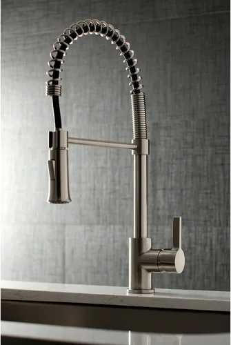 Vista 3 de Gourmetier LS8678CTL Continental - Grifo de cocina de un solo mango, níquel cepillado