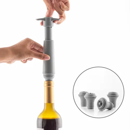 Vista 9 de Bomba de Vacío y Tapones para Vino Winuum InnovaGoods (4 tapones)
