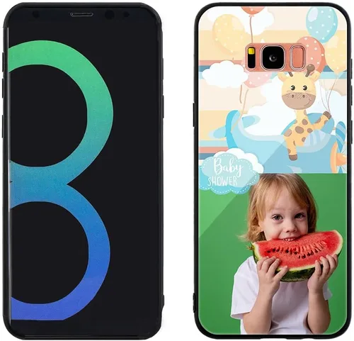 Vista 2 de Funda personalizada para Samsung Galaxy S8 Plus, funda personalizada antiarañazos con vidrio templado, funda protectora a prueba de golpes, de TPU