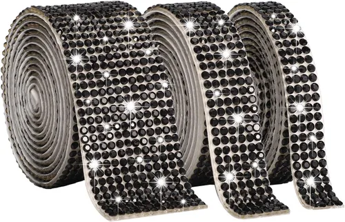 Vista 11 de Gartful Bedazzling - Tiras de diamantes de imitación autoadhesivas de varios anchos para manualidades, decoración de teléfono, jarrones, fiesta