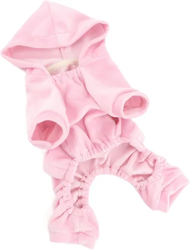 Vista 7 de Ropa para perritas para perros pequeños, conjuntos lindos para perritos, corona de diamantes de imitación elástica, pijamas suaves de terciopelo