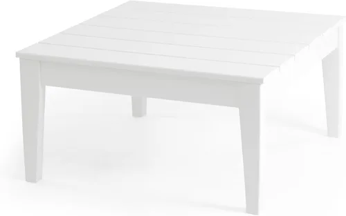 Vista 19 de Ashore - Mesa de centro para exteriores, 32 pulgadas para todo tipo de clima, de madera de polietileno Adirondack, mesa auxiliar cuadrada para Teca