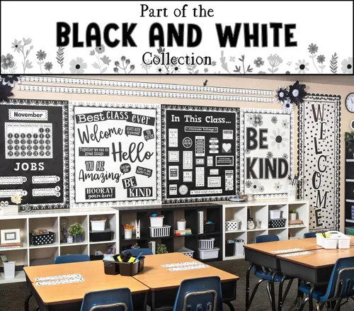Vista 6 de Teacher Created Resources Puntos pintados negros sobre borde recto blanco (TCR7083)