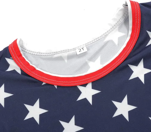 Vista 2 de Akyzic Vestido casual para niñas pequeñas, con mangas voladas y vuelo, vestido de fiesta de cumpleaños para niños de 1 a 8 años