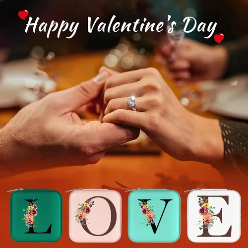 Vista 2 de Parima Regalos para amigas, hermana, organizador de joyas rosa con espejo, regalos para mujeres, amigas, regalos de cumpleaños, caja de joyería