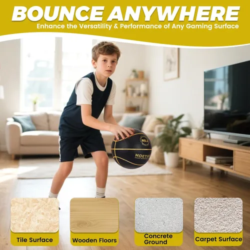 Vista 6 de Balón de baloncesto silencioso con peso de 580g mejorado, balón de entrenamiento interior de alta densidad y silencioso con caja de regalo