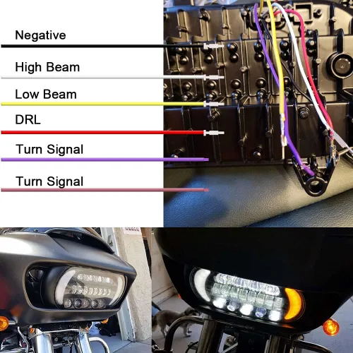 Vista 12 de Road Glide Faros LED con Intermitentes para Motocicletas, Luces Laterales de Circulación Diurna aptas para Motocicleta Road Glide 2015 2016 2017