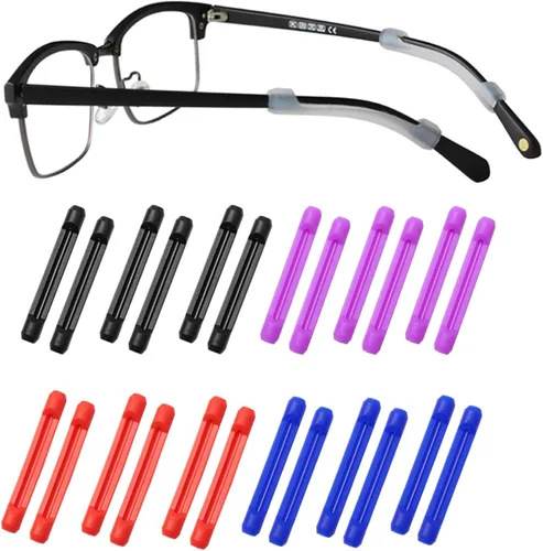 Vista 9 de lvvfit Retenedor de silicona suave para lentes de patillas para niños y adultos, retenedores elásticos antideslizantes, Negro