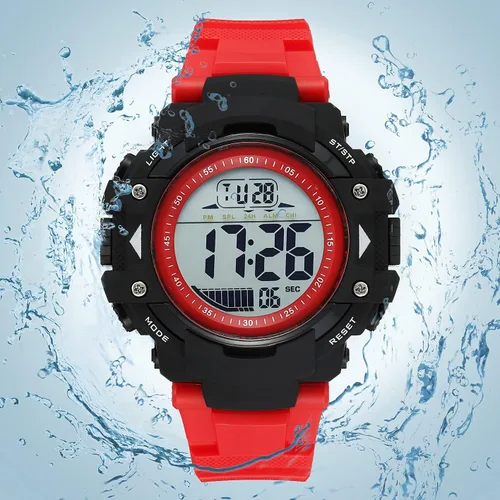 Vista 6 de JONFRED Reloj deportivo digital para hombre, esfera grande, impermeable, con cronómetro, alarma, LED luminoso