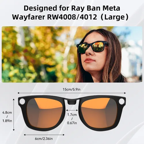 Vista 3 de HiBloks - Clip polarizado para Ray-Ban Meta Wayfarer