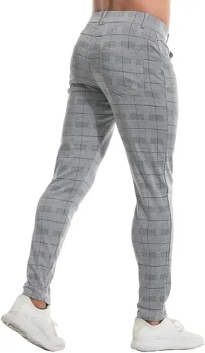 Vista 2 de Aolesy Pantalones casuales para hombre, ajustados, elásticos, sin pinzas, pantalones chinos ajustados para hombre