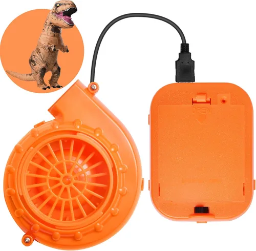 Vista 8 de Reemplazo de ventilador inflable para disfraz, mini ventilador de dinosaurio para disfraz inflable Negro
