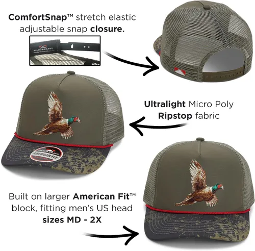 Vista 4 de Paramount Outdoors Sombreros de caza de aves de Upland para hombre, sombreros de camionero de faisán y codorniz