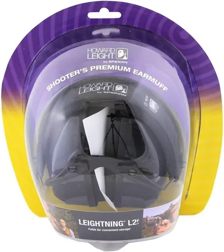 Vista 4 de Howard Leight de Honeywell Leightning L2F Orejeras plegables delgadas para tiro electrónico (R-01525) Negro/Gris Grande