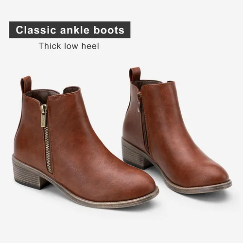 Vista 4 de Botines JEOSSY de tacón grueso y bajo para mujer