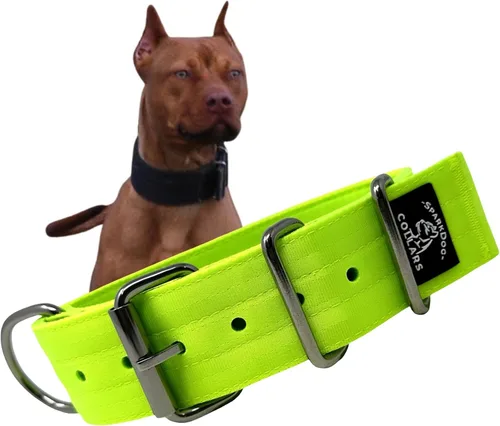 Vista 9 de SparkDog - Collar de perro resistente de 1.5 pulgadas, correa ajustable de grado de cinturón de seguridad con herrajes de acero inoxidable