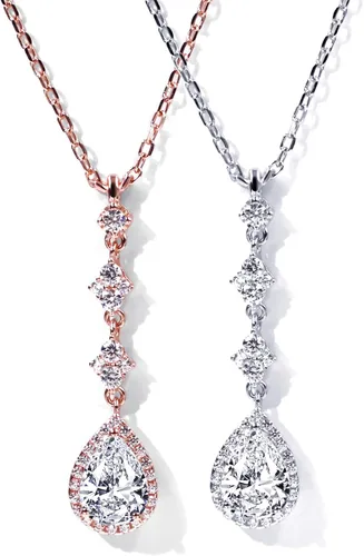 Vista 20 de TIANYU GEMS Collar con colgante de moissanita amarilla de 2 quilates para mujer, plata de ley chapada en oro amarillo de 18 quilates, pera amarilla