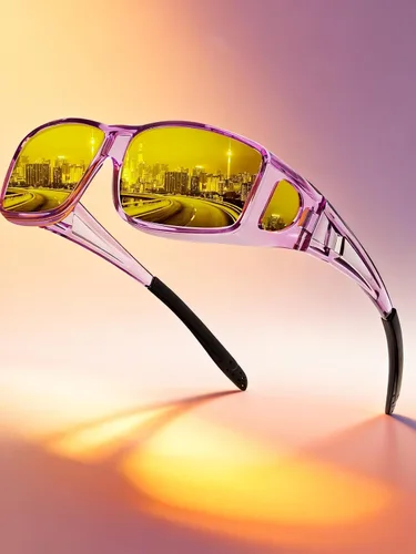 Vista 9 de Gafas de visión nocturna para hombre, lentes envolventes para conducir