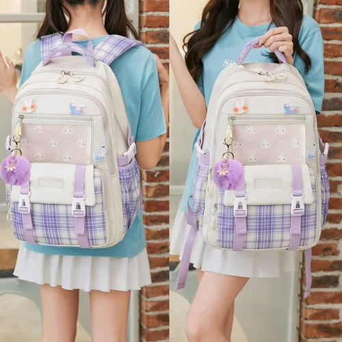 Vista 2 de AO ALI VICTORY Mochila escolar para laptop de 15.6 pulgadas, linda mochila escolar para niños, mochila universitaria primaria, bolsas grandes