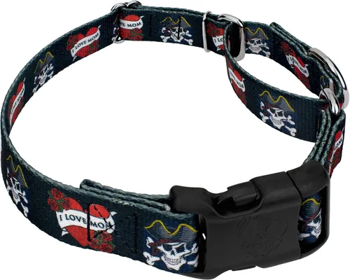 Vista 4 de Country Brook Petz - I Love Mom Martingale con hebilla de lujo - Colección Attitude con 1 diseño indomable (5/8 pulgadas, extra pequeño)