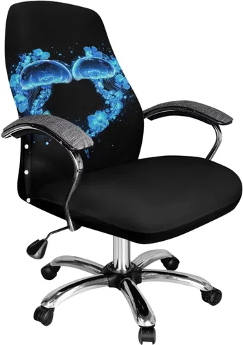 Vista 18 de Funda para silla de oficina de mármol morado, lavable, funda para silla de escritorio, fundas para silla de computadora para silla giratoria, silla