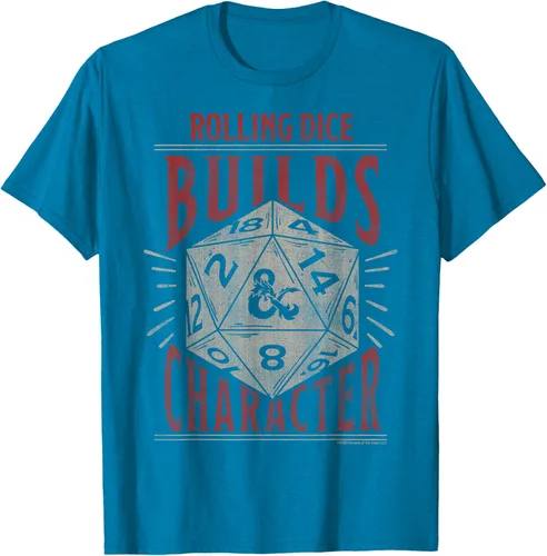Vista 6 de Dungeons & Dragons Camiseta de manga corta con personajes Rolling Dice Builds, Negro