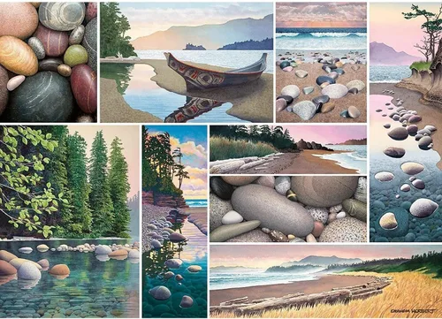 Vista 4 de Ravensburger West Coast Tranquility - Rompecabezas de 1000 piezas para adultos, 12000631, herramientas hechas a mano, fabricado en Alemania, cada