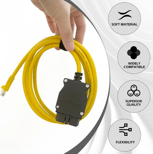 Vista 5 de Connect Fit para cable OBD2 compatible con BM-WW F serie F codificación Ethernet ENET Rj45 OBD cable codificación E-SYS ISTA + ICOM Bootmod3