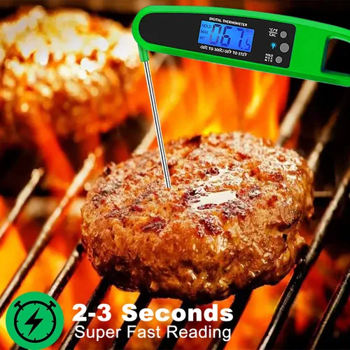 Vista 4 de Termómetro de Carne de Lectura Instantánea para Cocina, Termómetro Digital de Alimentos Ultrarrápido Preciso e Impermeable con Retroiluminación
