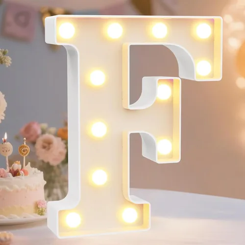 Vista 81 de Pooqla Letras con luces LED de marquesina, letras decorativas iluminadas en blanco cálido y blanco frío, letras del alfabeto iluminadas para niños