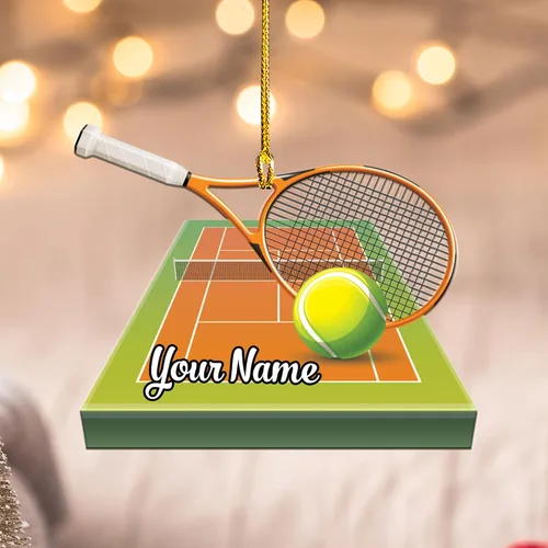 Vista 11 de Adorno plano acrílico personalizado para niña, jugador de tenis, regalo para amantes del tenis, jugador de tenis, adorno de Navidad para árbol de Tn1