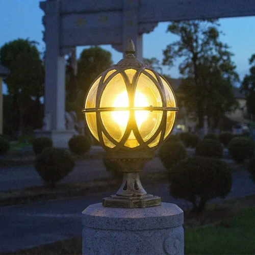 Vista 4 de AXTIES Luz de poste al aire libre, lámpara de pilar para jardín, villa, paisaje, farol de aluminio para exteriores, lámpara de columna de calle