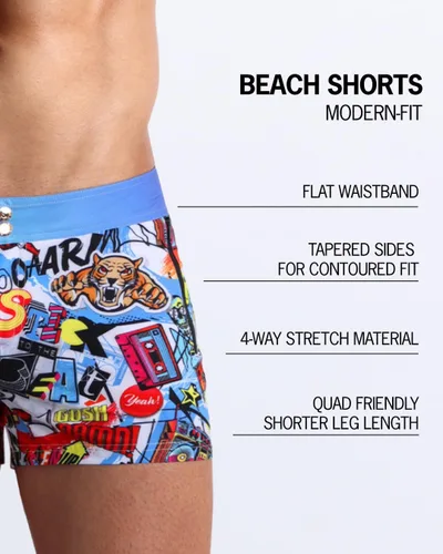 Vista 80 de Bang Men's Swimwear - Beach Shorts - Stretchy Quick-Dry All-Use Premium Swimsuit Trunk Square Cut