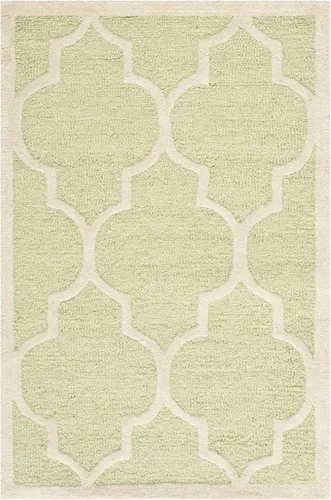 Vista 32 de Tapete Safavieh de la colección Cambridge, modelo CAM134X, hecho a mano, de lana de primera calidad, formas geométricas marroquíes, color gris