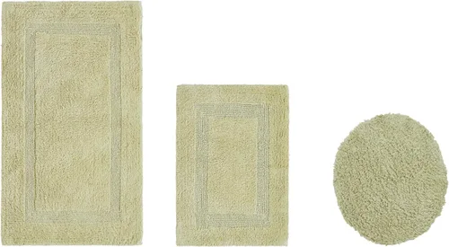 Vista 9 de Better Trends - Juego de 2 alfombras de baño 100% algodón, extra suaves, con borlas, de 17" x 24", alfombra de baño superabsorbente y reversible