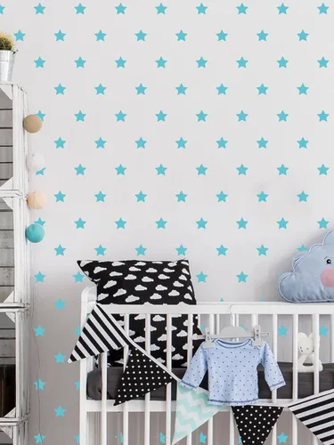 Vista 8 de Juego de 100 calcomanías de estrella para pared, removibles, despegar y pegar, decoración de vinilo para el hogar, dormitorio, sala de estar Negro