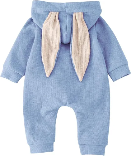 Vista 2 de AGQT Babys Bunny Costume One Piece 3D Rabbit Ear Easter Halloween Costume Size 0-24 Months