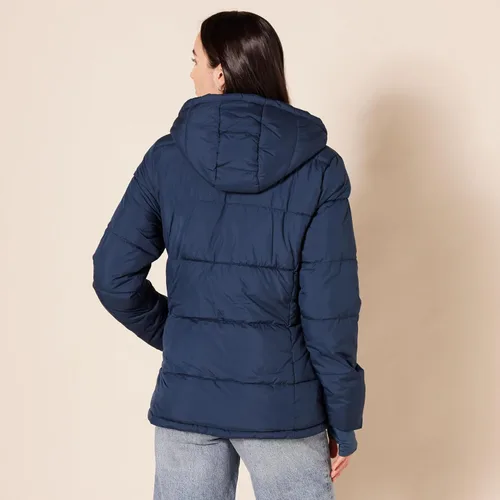 Vista 3 de Tienda Essentials - Abrigo abombado y pesado de manga larga con capucha para mujer (disponible en talla extragrande)