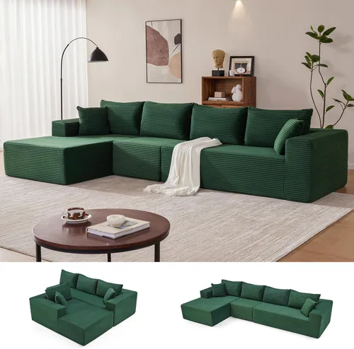 Vista 50 de Mangodan - Sofá seccional en forma de nube, sofá sin huesos para sala de estar, sofá seccional modular con asiento profundo, cómodo sofá de felpa