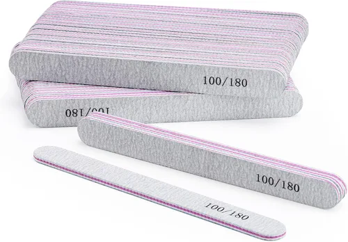 Vista 8 de BTYMS 25 limas de uñas de grano 100/180 de doble cara, limas de pulido de uñas para uñas acrílicas y naturales